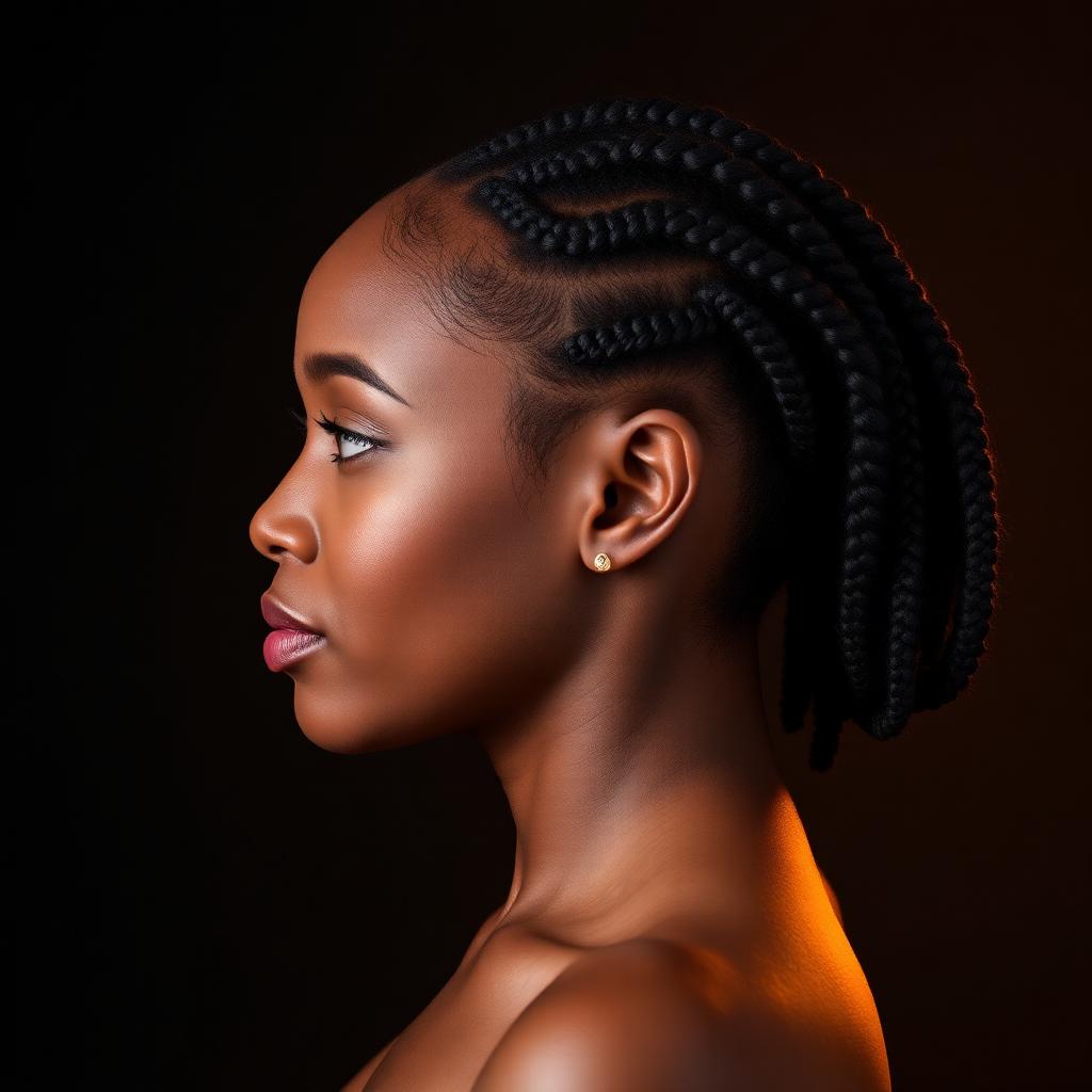 Feed-in cornrow braids